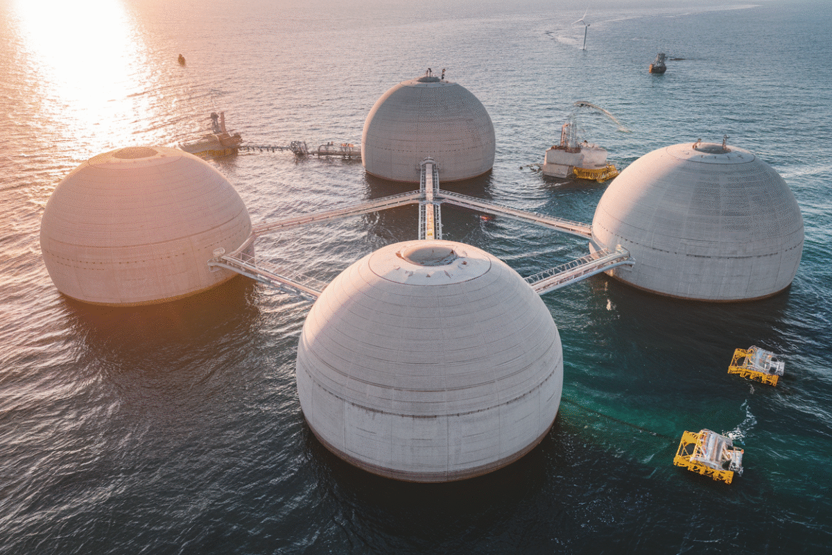 L'Allemagne déploie des sphères de béton géantes dans l'océan : une solution innovante pour stocker l'énergie renouvelable marine LAllemagne déploie des sphères de béton géantes dans locéan une solution