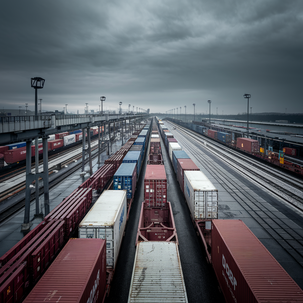 Terminal de fret animé à Duisburg, Allemagne